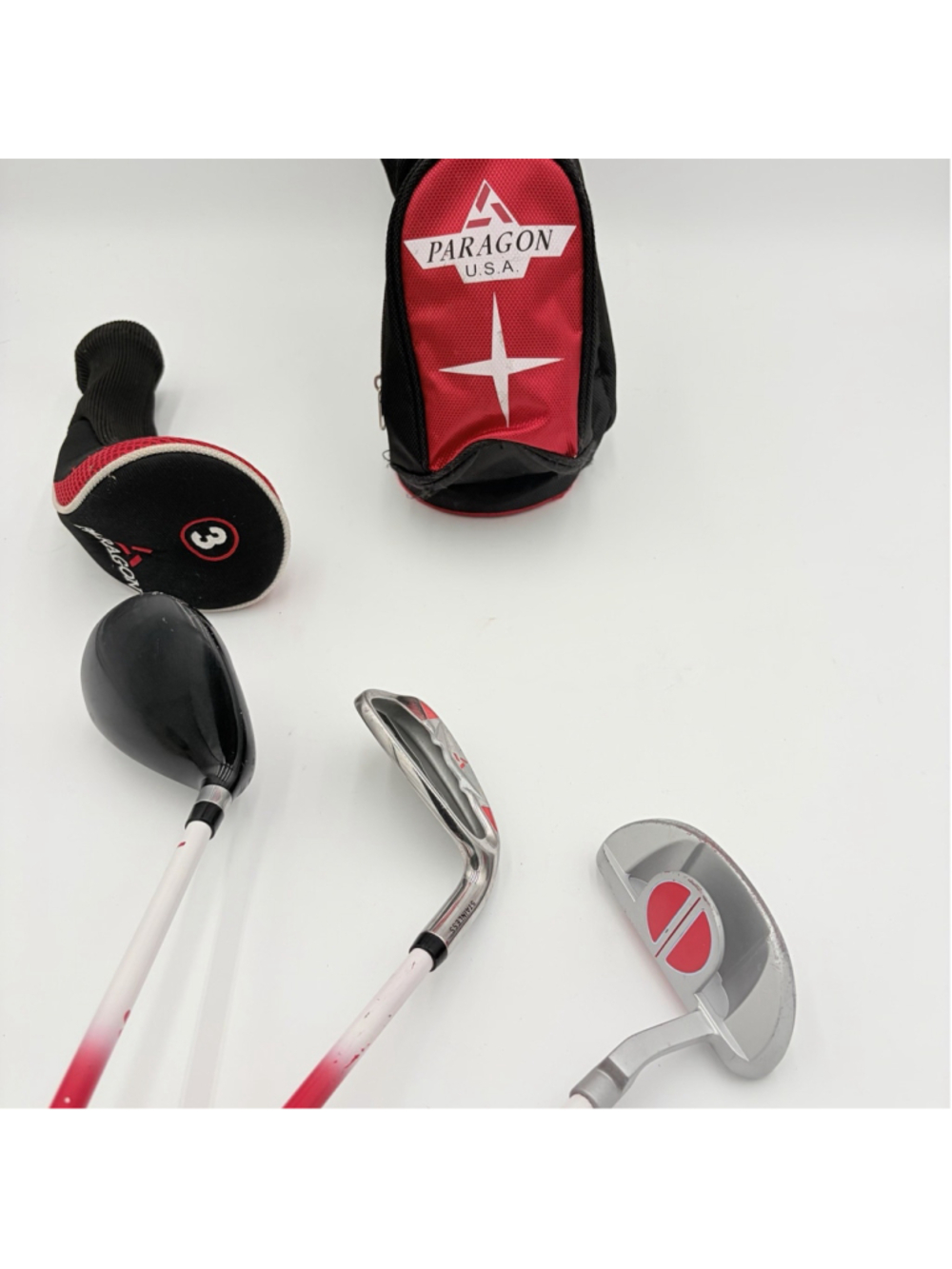 Paragon Rising Star Junior Golf Set 38-46 in Ages 4-6 RH 3 Wood 7i Bag